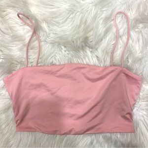 Pink tube cropped top